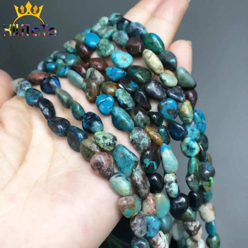 8-10 мм естественный неправильной формы бусины из хризоколлы Гладкие с камнем