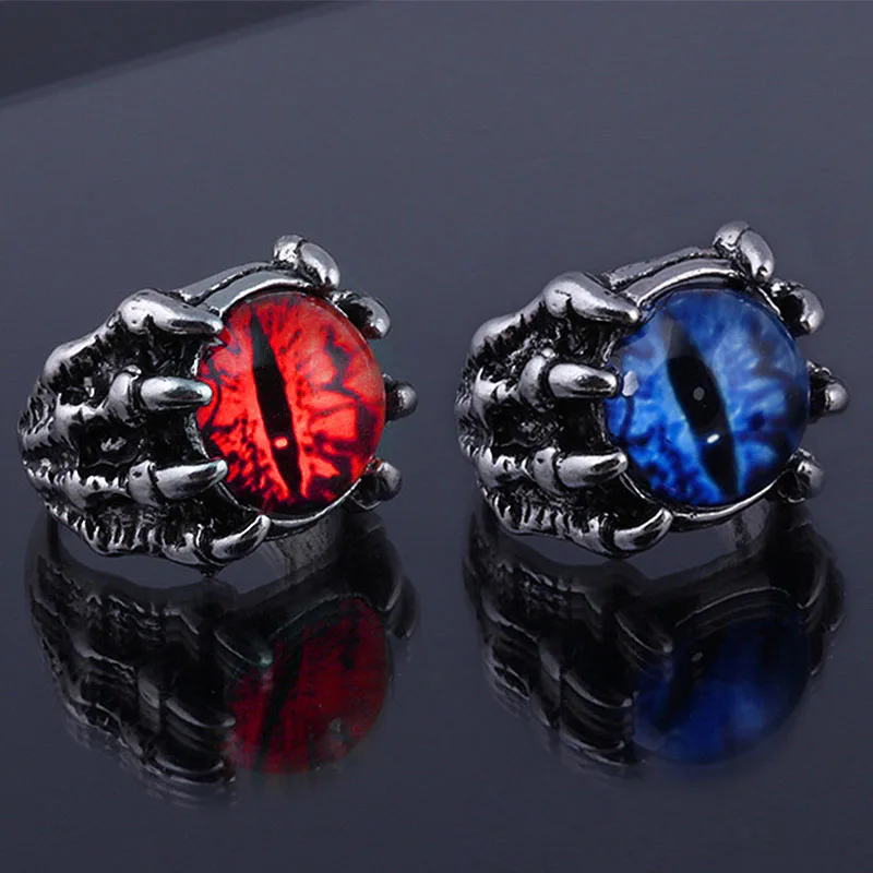 

Fashion Creative Evil Eye Rings For Men Women Personality Male Punk 4 Colors Ring Jewelry Men's Bar Night Club Accessories Gifts