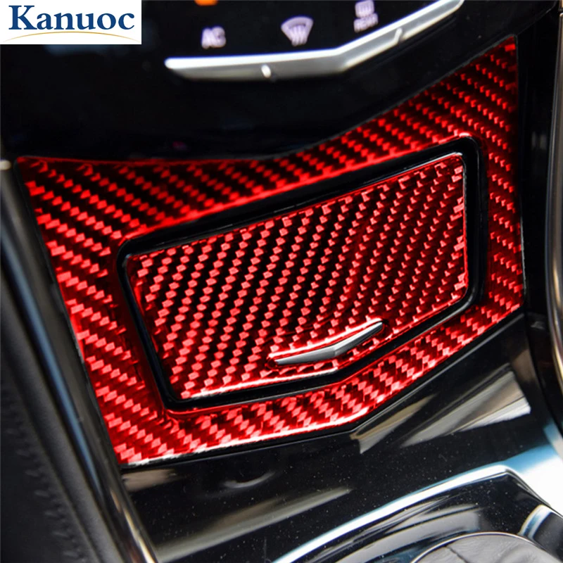 

Car Central Control Ashtray Panel Trim Carbon Fiber Sticker For Cadillac ATS ATSL 2013-2019 Accessories