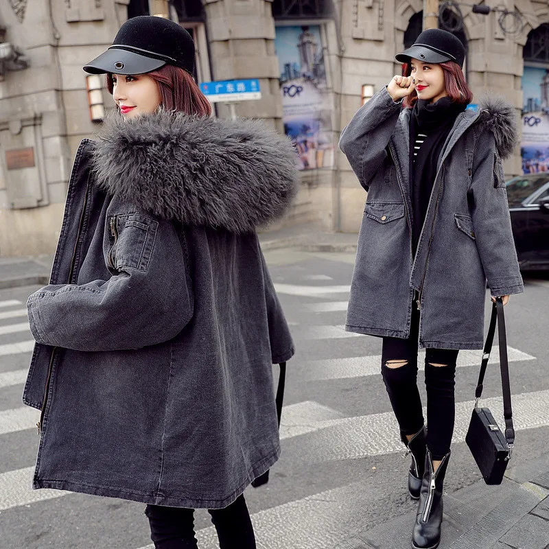 2020 новая Корейская женская зимняя длинная парка пальто размера плюс Одежда из
