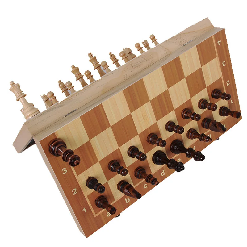 Набор деревянных шахматных фигур Складная магнитная складная доска надпись