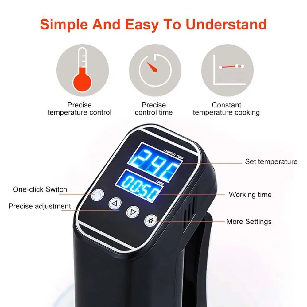 IPX7 Водонепроницаемая вакуумная Мультиварка Sous Vide циркулятор погружения с ЖК