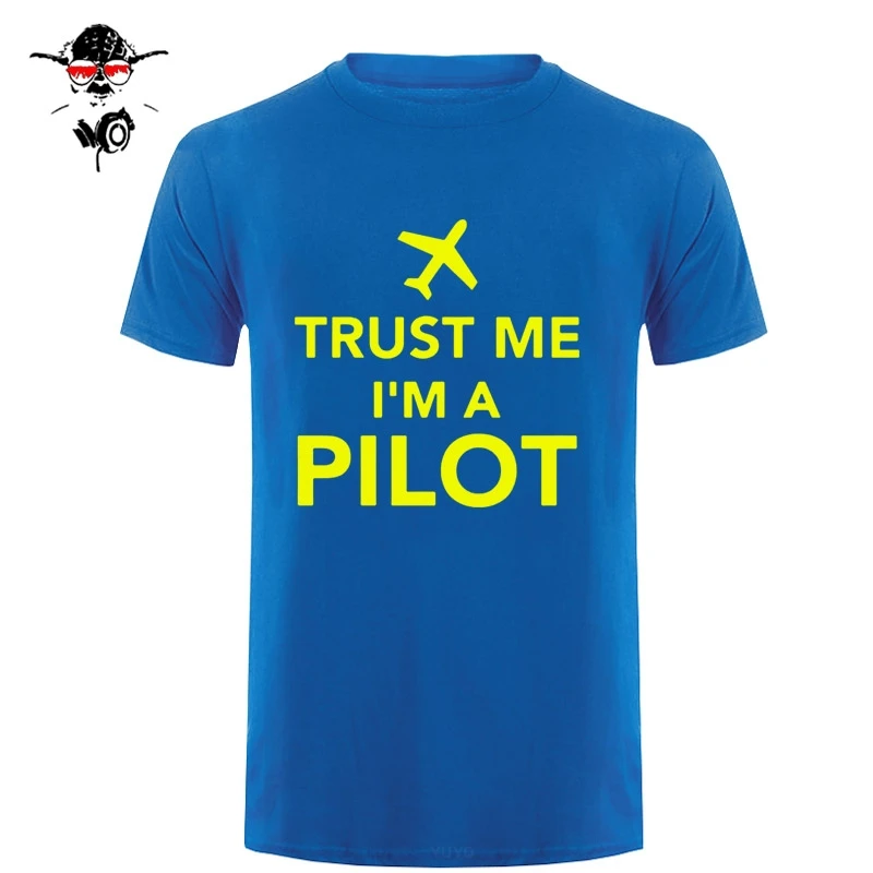 Летняя мужская футболка с принтом самолета trust me l am a pilot Новое поступление
