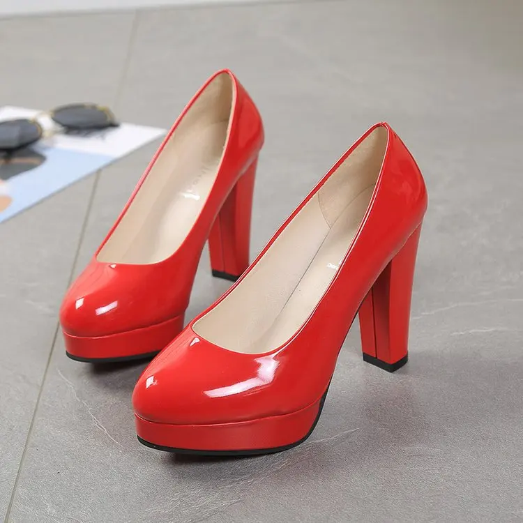 Новые женские туфли-лодочки туфли из искусственной кожи с круглым носком на