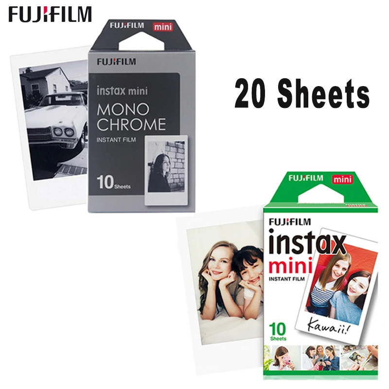 

20 листов, 2 упаковки Fujifilm Instax Mini 8, пленка для моно-камня/белая рамка Fuji Instant Mini 7 8 25 50s 90 300, фотокамера