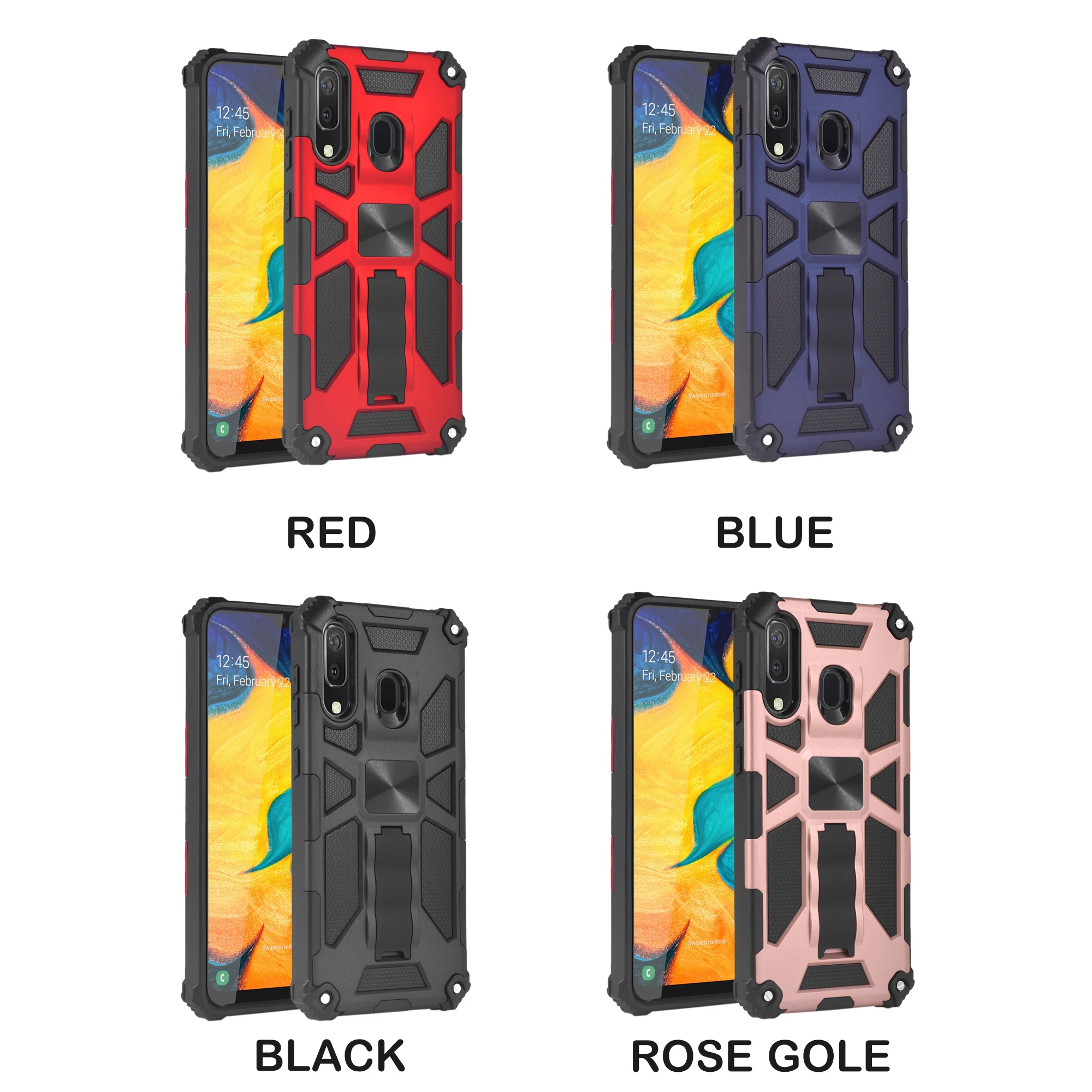 

Phone Case For Samsung Galaxy A01 M01 Core M31S M40S M11 M51 M80S Anti fall Heavy protection Magnetic Invisible Bracket PC Cover