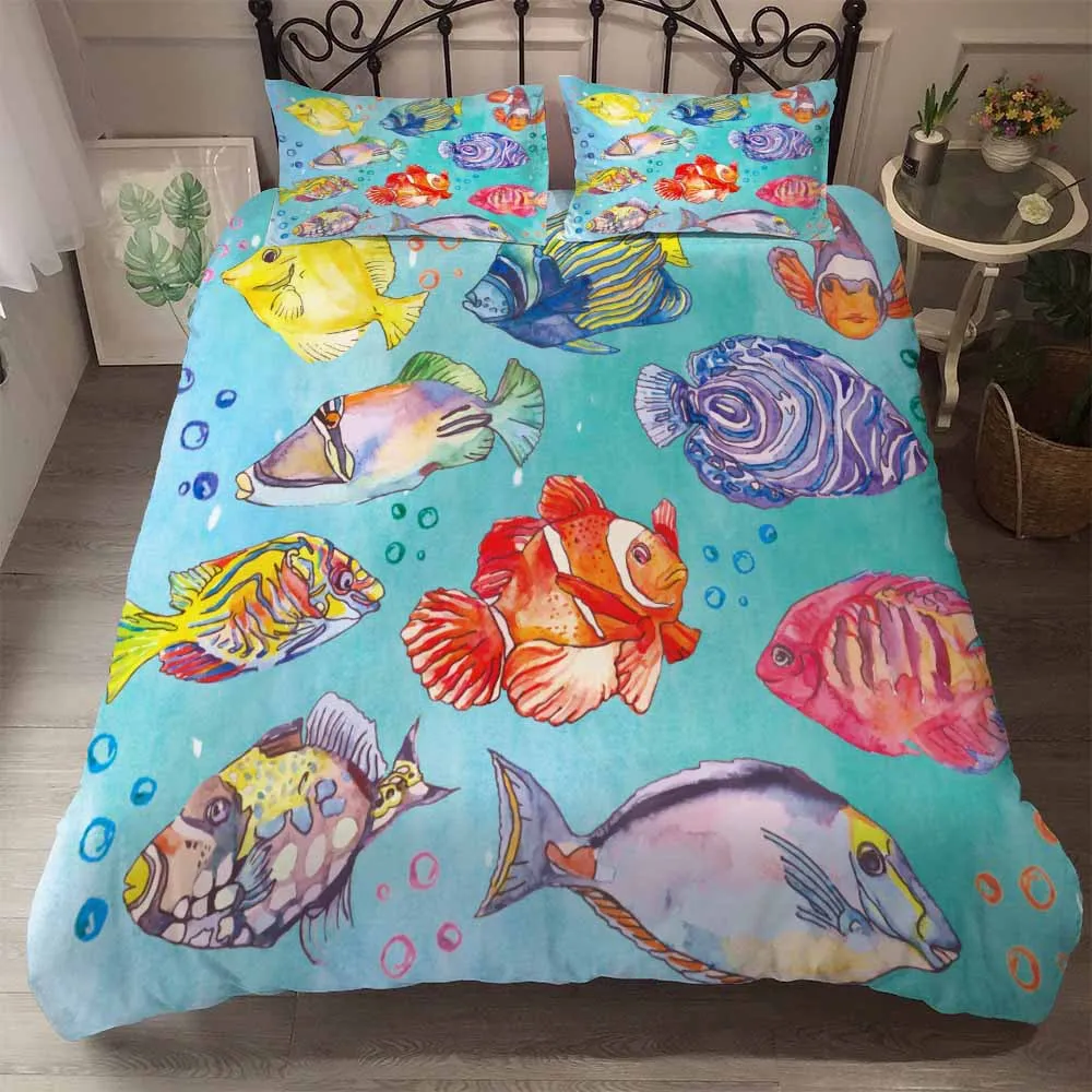 

Sea Animal Dolphin Pattern Bedding Sets Australia /Europe/USA Full Queen King Size Quilt Duvet Cover Pillow Case 2-3 Pieces Sets