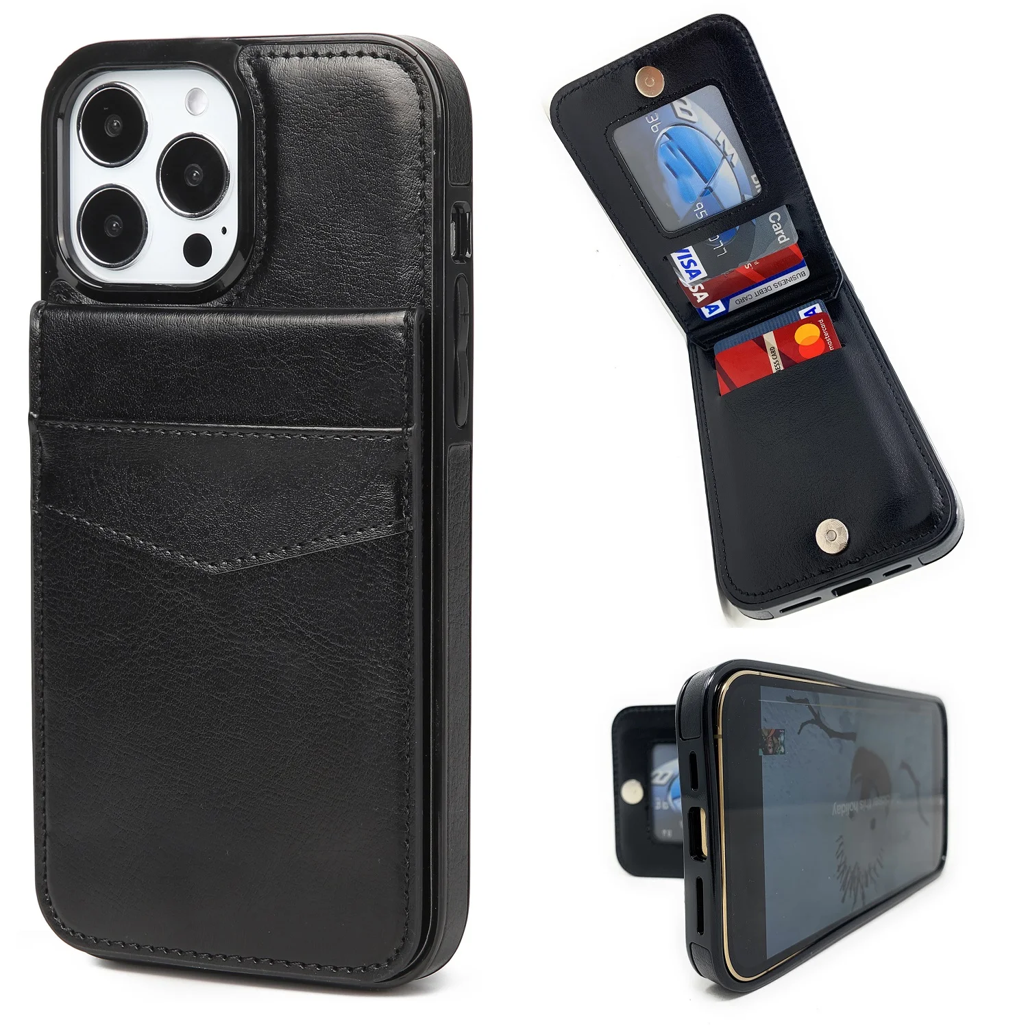 Trendy Women's Cell Phone Case Wallet For iPhone 12 Pro Max with Card Slots Holder  Men's Luxury Magnetic Coin Pocket