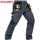 Мужские рабочие брюки из хлопка и полиэстера, рабочие брюки с несколькими карманами, Мужская Безопасная рабочая одежда, бриджи, бесплатная доставка