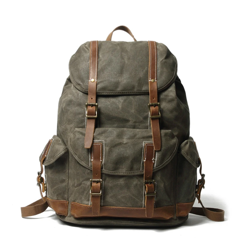 Koop Retro Cool Rugzak Outdoor Reizen Grote Capaciteit Rugzak Eenvoudige Mannen Nieuwe Magnetische Gesp Wandelen Camping Rugzak