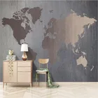 Скандинавская Золотая карта мира, настенная бумага, индивидуальный простой индустриальный стиль, гостиная, спальня, Декор, фон, Настенная бумага 3D