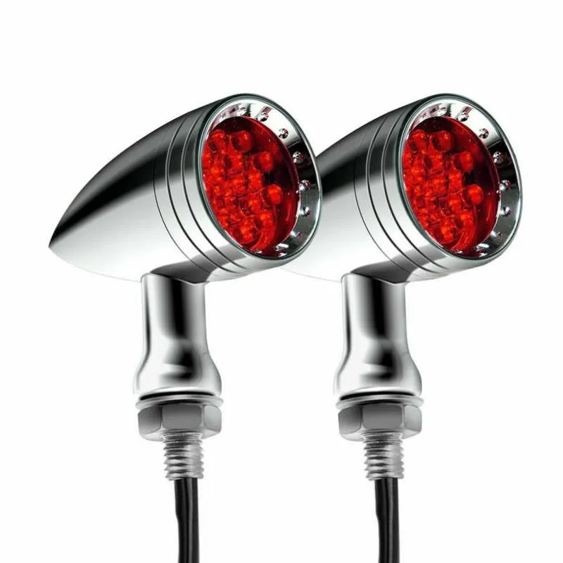 

Chrome Lights For Harley Turn Signal Indicator LED Left&Right Motorcycle