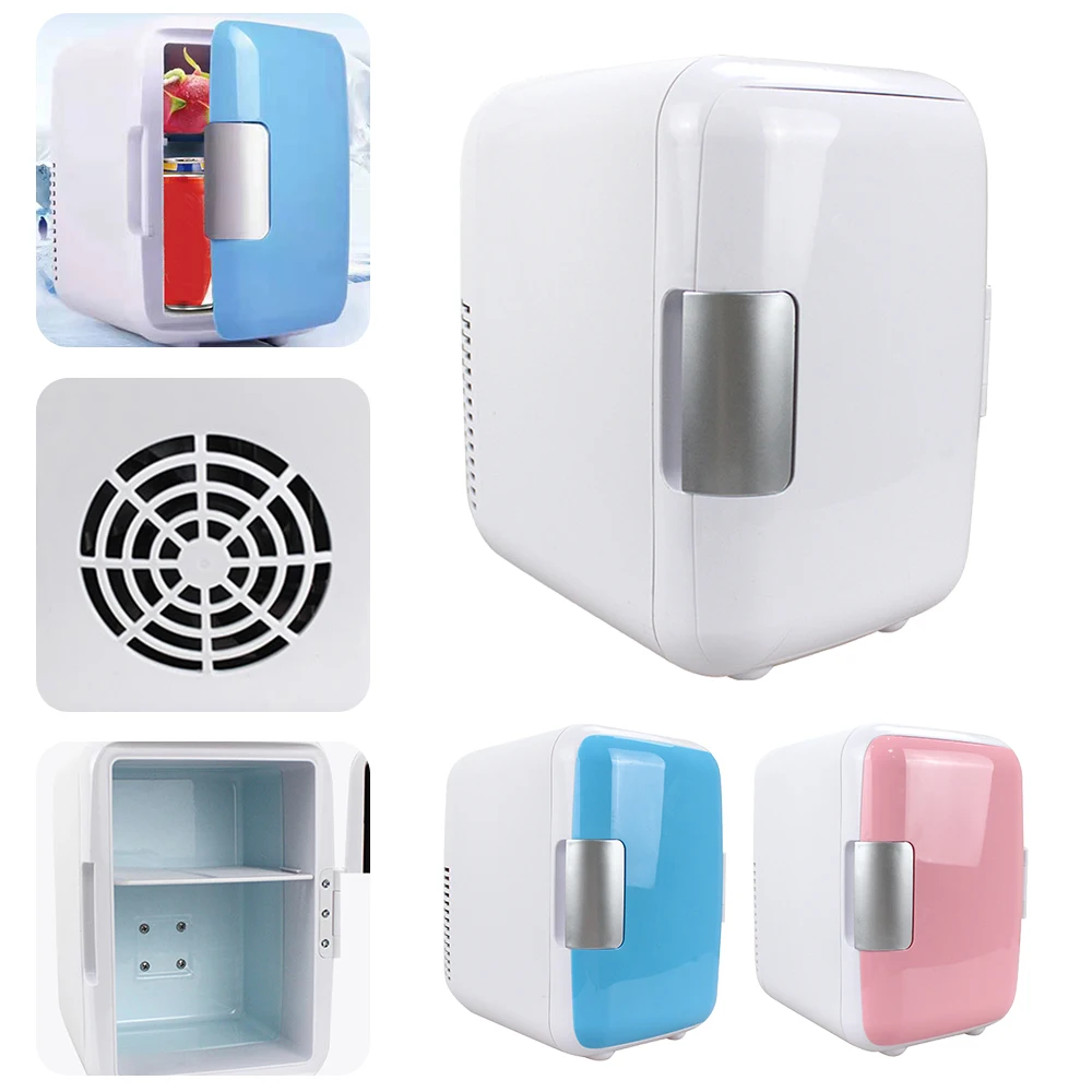 

Mini Car Refrigerator, 4L Multi-Functional Portable 2 Layers Refrigerator For Cooling Heating Or Storage Home Car Skincare