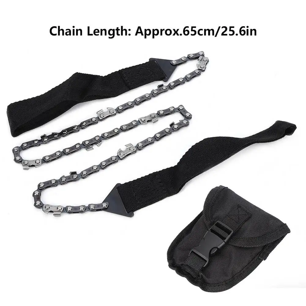 Портативная ручная цепная пила для выживания аварийная с сумкой кемпинга на