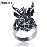 qeenkiss rg8126 fine jewelry wholesale fashion trendy man birthday wedding gift creative sheep head totem titanium steel ring