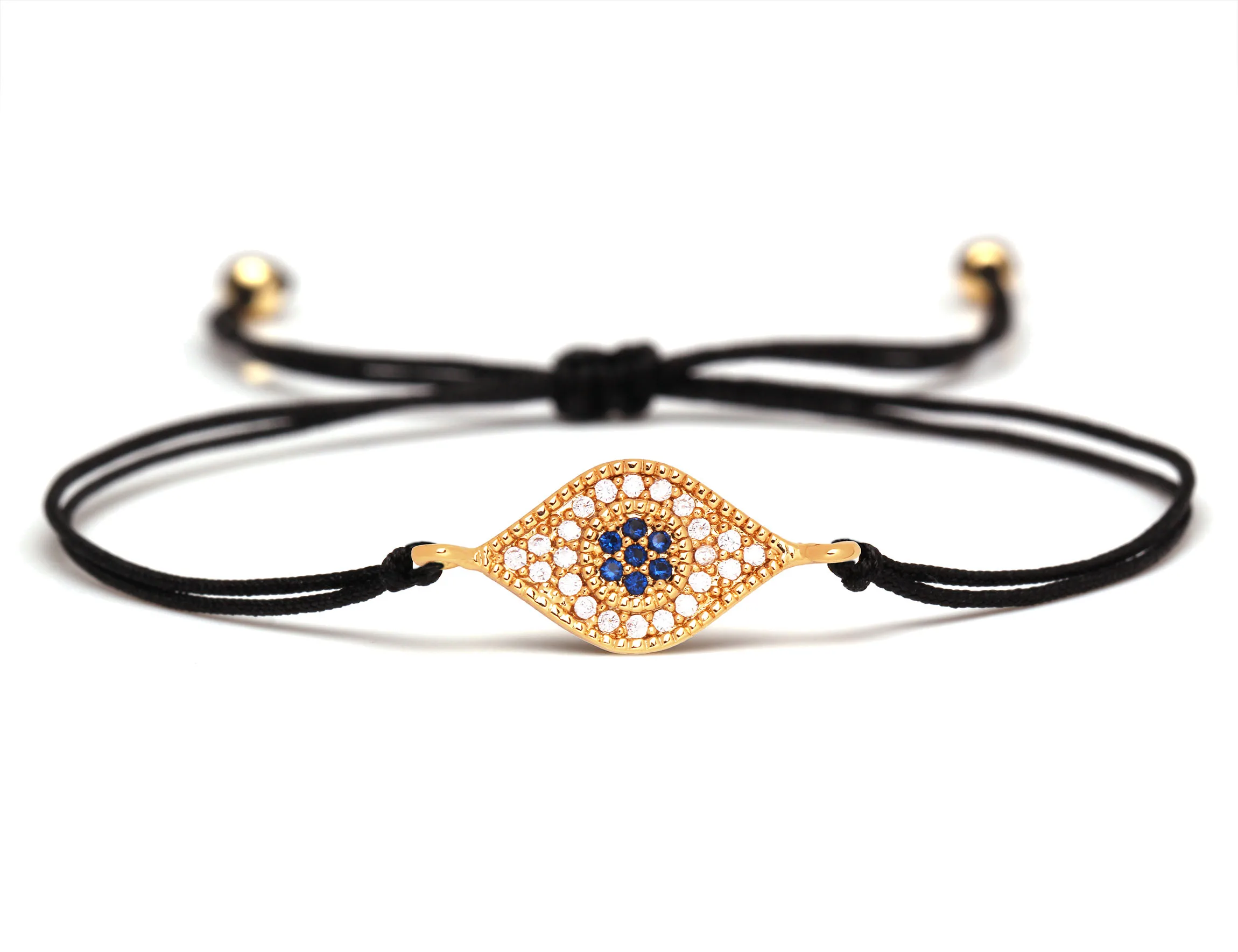 Sparkling Cubic Zirconia Prismatic Evil Eye Charm Bracelet Women Girl 2020 New Fashion Blue Turkish Red String Jewelry Gift | Украшения и