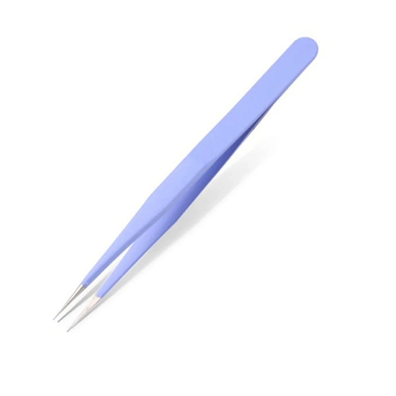 

1pc Metal Tweezers for Eyelash Extensions Straight Curved Tip Tweezers Nippers False Lash Application Tools for Salon Home Use
