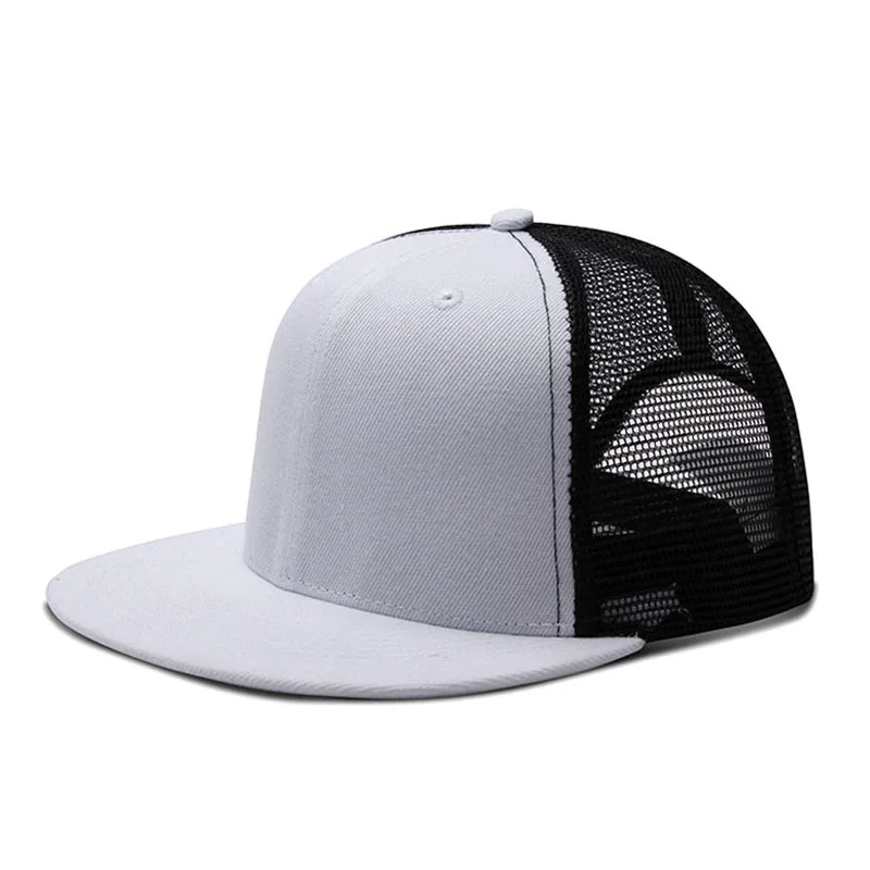 Белый Летние Обувь с дышащей сеткой Snapback Бейсбол шапки Для мужчин Регулируемая Повседневное, мужские и женские бейсбольные кепки, Планас; Хип-хоп кепки с плоским козырьком Casquette Homme Luxe - Цвет: Белый