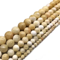 natural stone yellow cloud jades beads round loose beads strand for jewelry making diy bracelet necklace 15 4681012mm