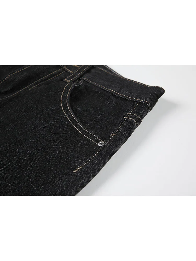 Женские черные джинсы с высокой талией готические винтажные мешковатые прямые