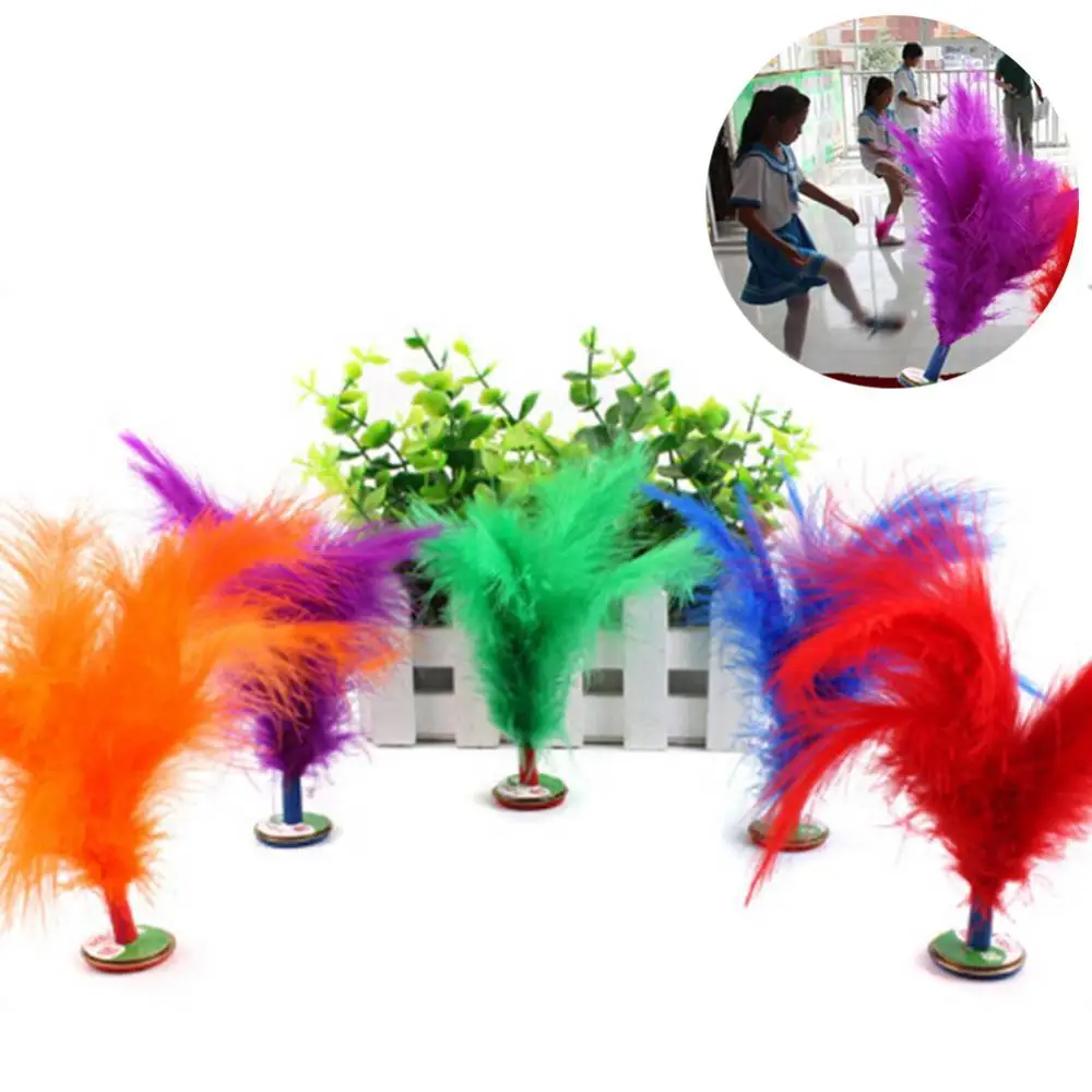 цена 75% Discounts Hot! 2Pcs Feather Chinese Kick Shuttlecock Kids Toy Sport Exercise Outdoor Game
