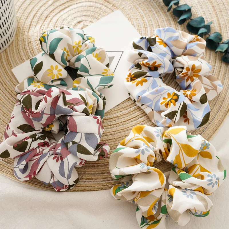 Резинки для волос женские из натурального шелка Однотонные эластичные заколки