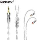 Обновленный кабель NiceHCK для белого крана, 4-жильный посеребренный медный лицевой кабель Furukawa 3,5 мм2,5 мм4,4 мм MMCX0,78 2Pin для NX7 MK3