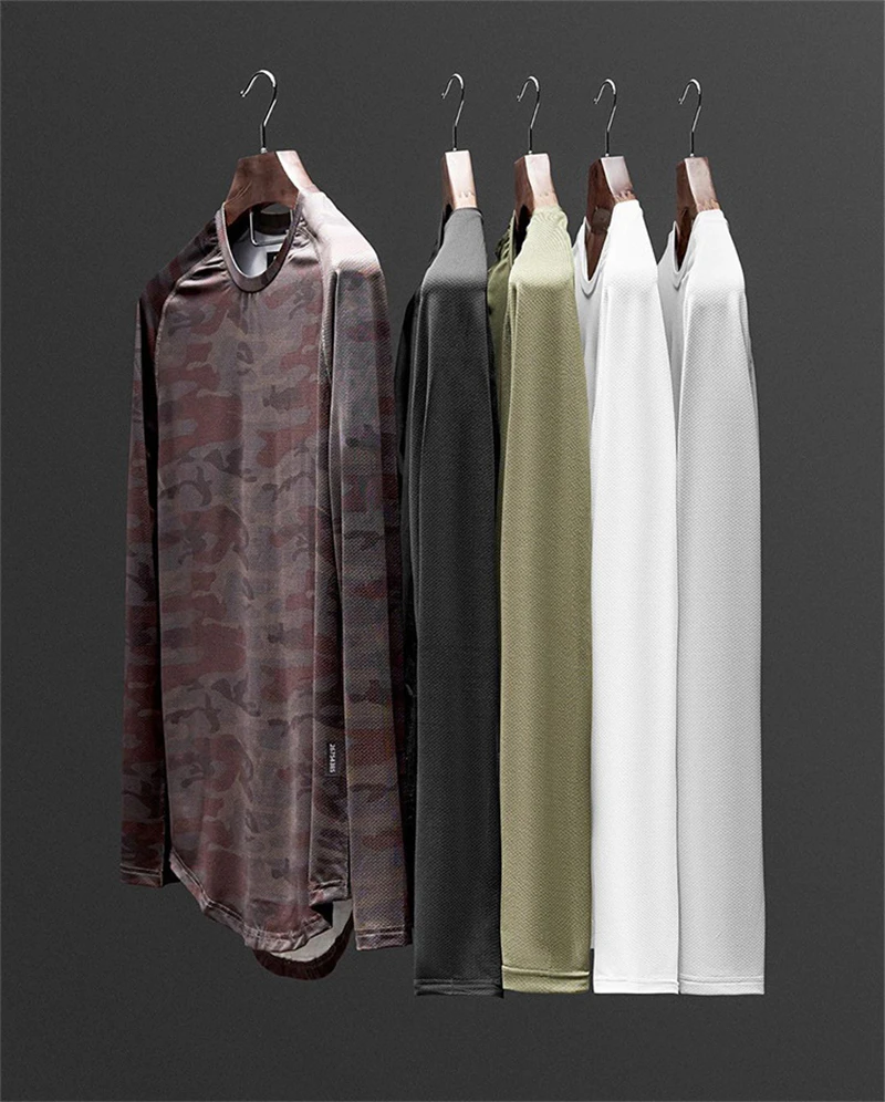 

Gym Breathable Elastic Shirt Sport T Shirt Men Long Sleeve Running Shirt Men Workout Training Tees Fitness Tops Sport T-shirt