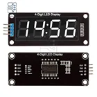 4-значный модуль часов TM1637, 0,56 дюйма, 7 сегментов, светодиодный цифровой трубчатый модуль, десятичные двойные точки, 2 контакта, белый дисплей для Arduino