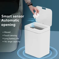 smart sensor garbage bin kitchen cedroom bathroom automatic induction waterproof bin with lid 16l