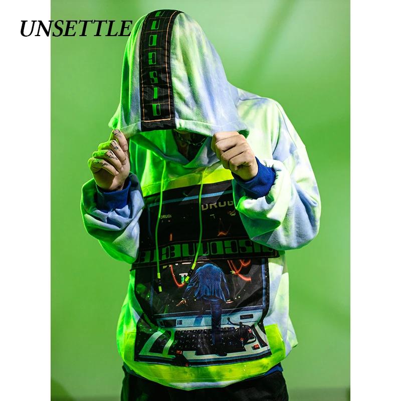 UNSETTLE 2020SS японский стиль хип хоп Толстовка для мужчин и женщин уличная одежда с