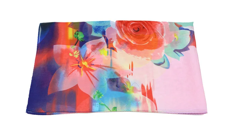 2020 новый цветок сливы дышащий шифоновый шарф Шелковый квадратный хиджаб крутой