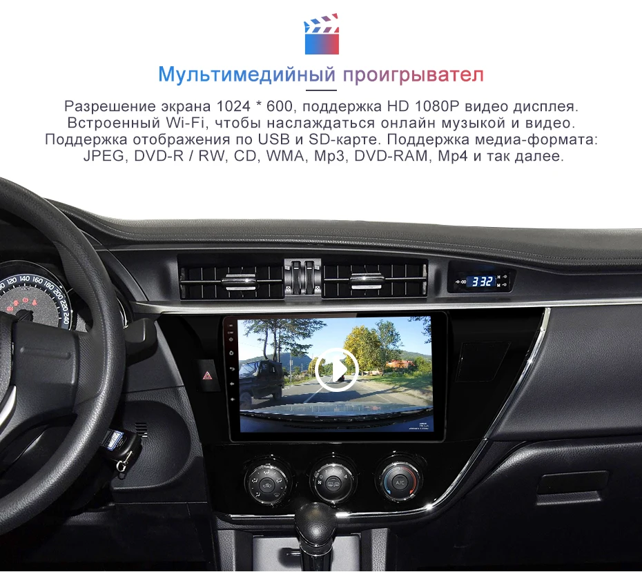 Junsun V1 pro 4G+ 64G CarPlay Android 9,0 DSP для Toyota Corolla автомобильный Радио Мультимедиа Видео плеер gps RDS 2 din dvd