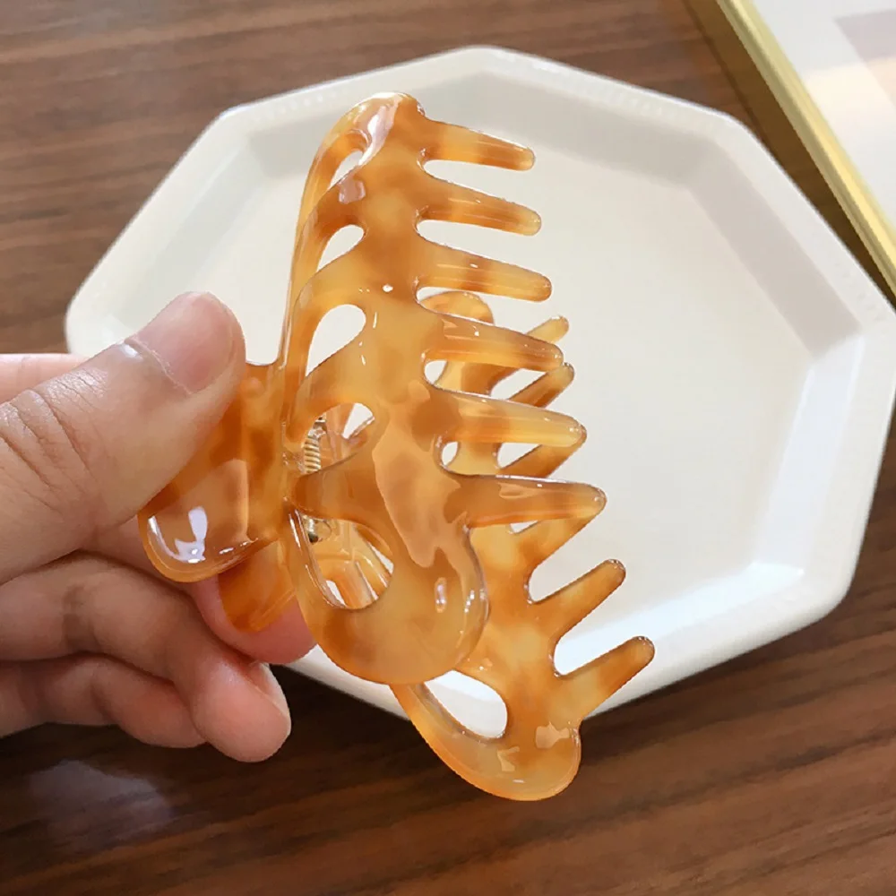 Женские заколки для волос с леопардовым принтом большие ацетатные акриловые