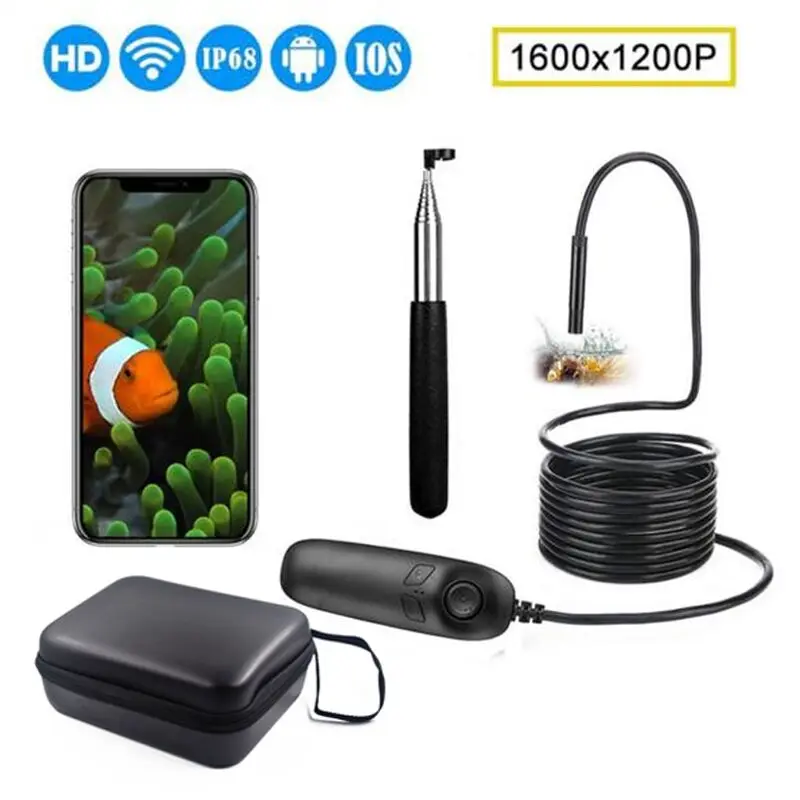 1200P Телескопический Wifi эндоскоп Инспекционная камера IP68 Водонепроницаемый 2.0MP