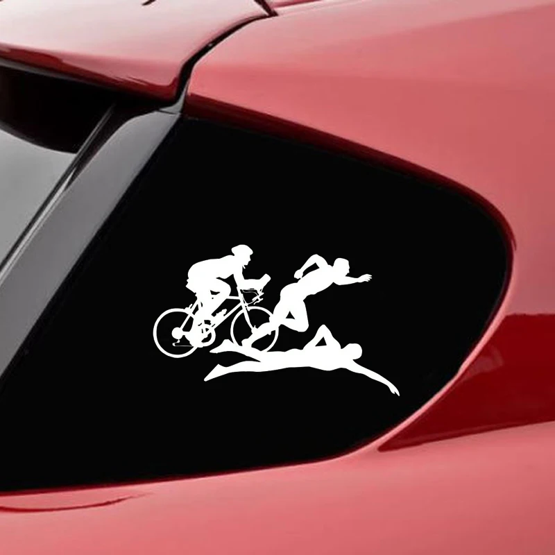 Aliauto Fashion Car Sticker Funny Triathlon Sports Auto Motorcycles Accessories PVC Decal for Kia Rio Passat B6 Lada 13cm*8cm | Автомобили