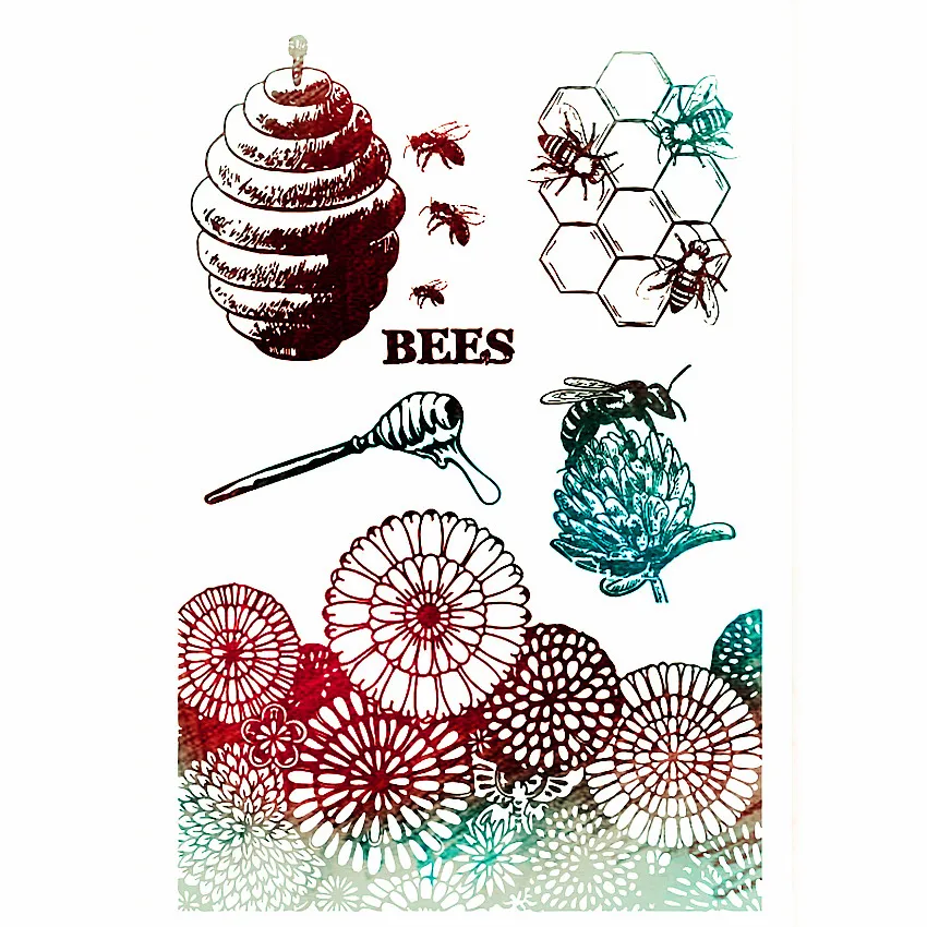 Горячая продажа цветок пчелы прозрачные штампы/Силиконовые печати Ролик Штамп