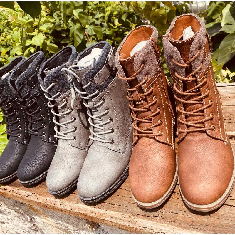 

Lace up Woman Shoes Fashion Short Boots Ladies Dropshipping Female Footwear Women's Ankle Boots Winter Vintage Motorcycle Boots