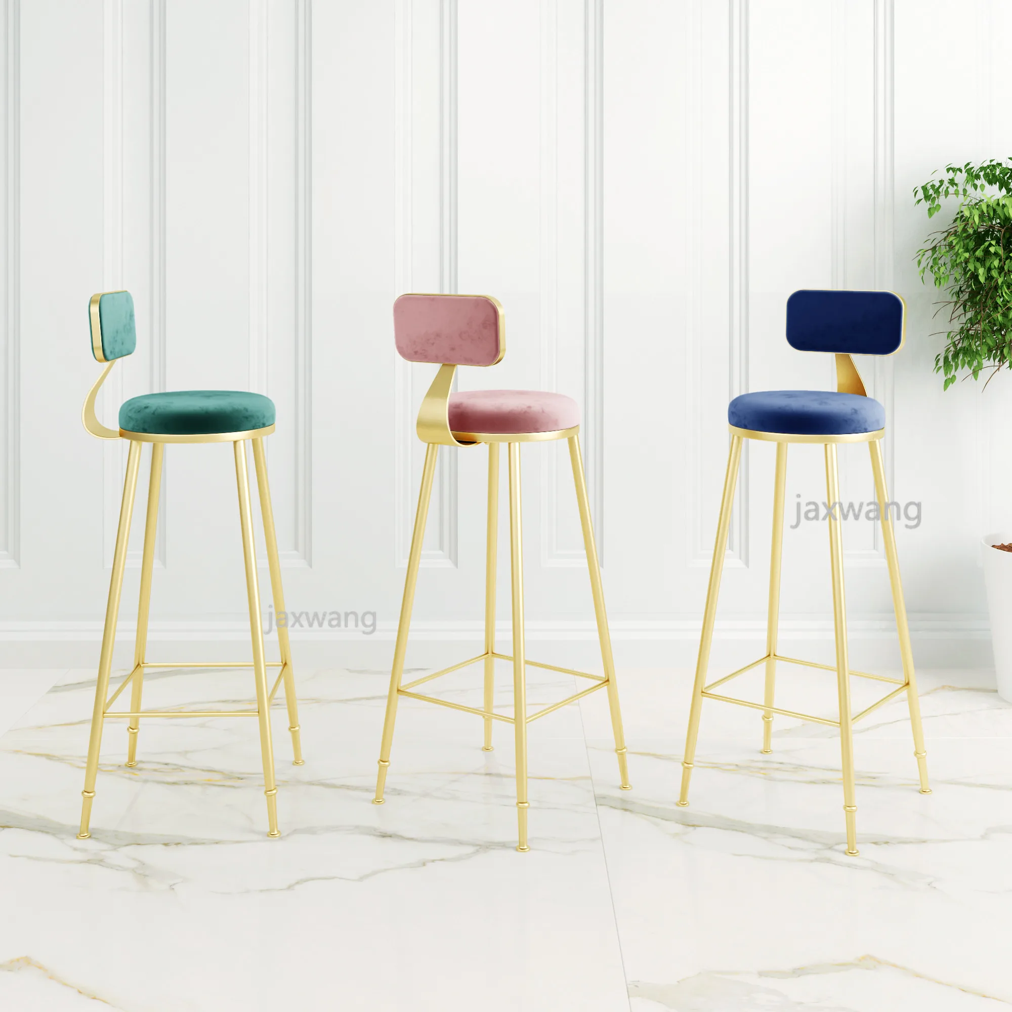 Скандинавский барный табурет из кованого железа Ins креативный стол золотой