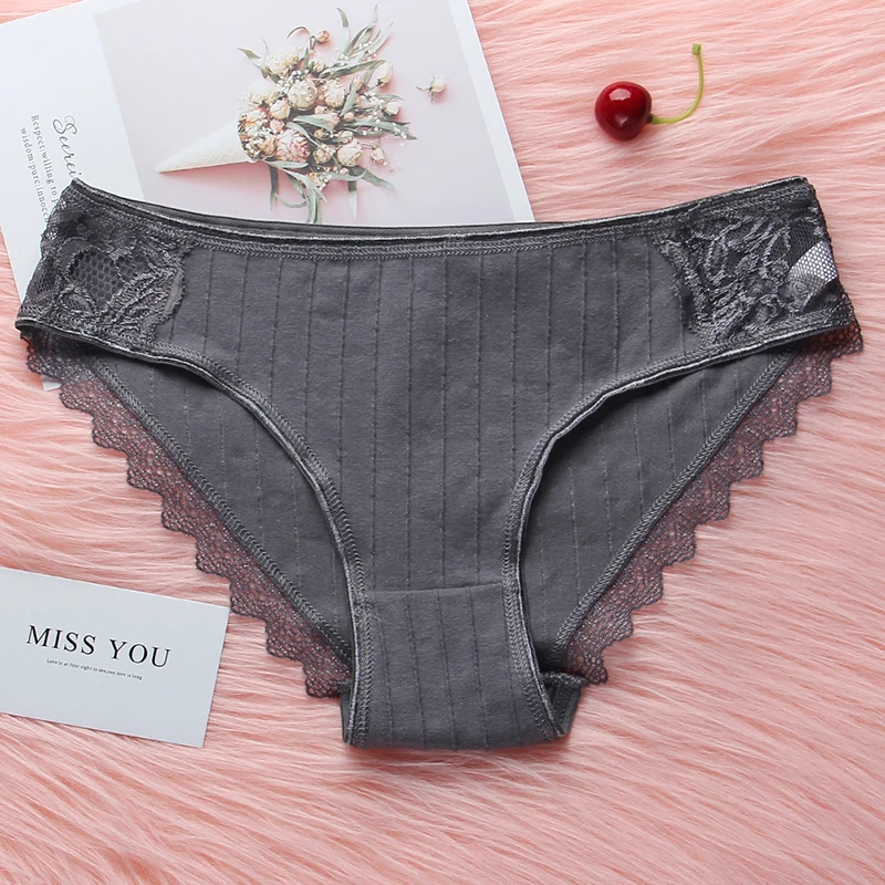 Женские хлопковые трусики бесшовные кружевные нижнее белье женское дышащие с