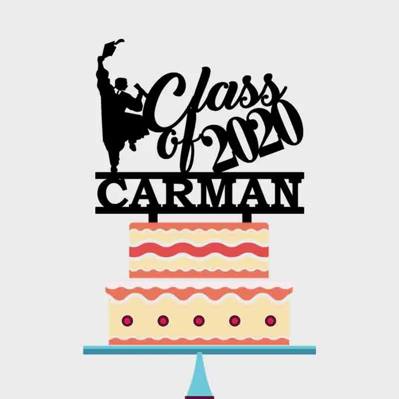 Персонализированный Топпер для выпускного торта мальчиков название на заказ