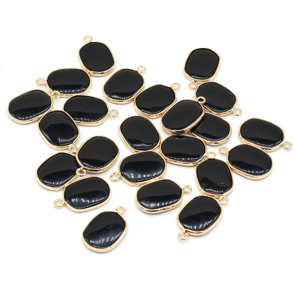 Подвески из натурального камня позолоченные черные Агаты кристаллы для