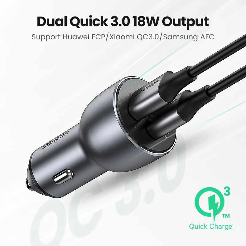 ugreen car chargerfast charger for redmi note 10，usb charger for xiaomi iphone，quick 3 0 charge for samsung，qc3 0 phone charg
