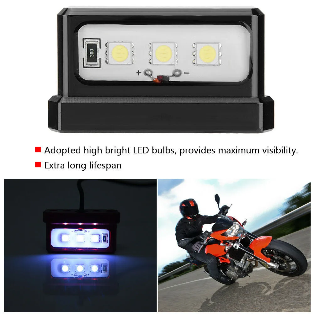 

45 X 25 X 16mm Motorcycle License Plate Light Aluminum LED Taillight Tail 1 Pcs