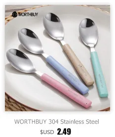WORTHBUY 304 Нержавеющая сталь десертная ложка для детей Торт Мороженое Ложки, кухонные принадлежности ужин в ресторане суп совки