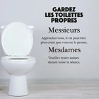 Стикеры цитирование WC Гардез Les туалеты Propres виниловые обои Декор французский Туалет Wall Art Наклейки Туалет дверная табличка обои E442