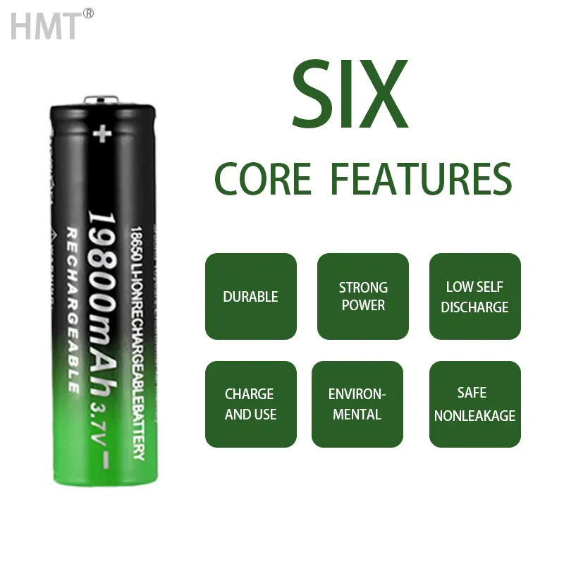 

2021 Hot 18650 Battery 3.7V 19800mAh Rechargeable Liion Battery With Charger For Led Flashlight Batery Litio Battery+ Charger CN