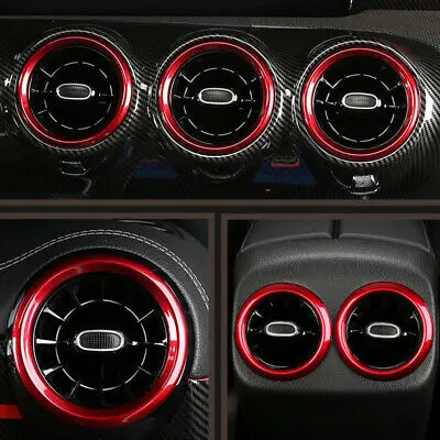 

ABS Red Inner Air Condition Vent Cover Trim 7pcs For Benz A Class 2019