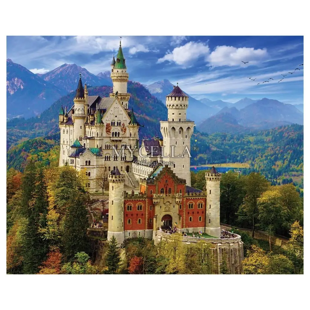 

5D Diy Diamond Painting Neuschwanstein Castle Cross Stitch Embroidery Wall Sticker Diamond Mosaic Crafts Full Rhinestone Gifts