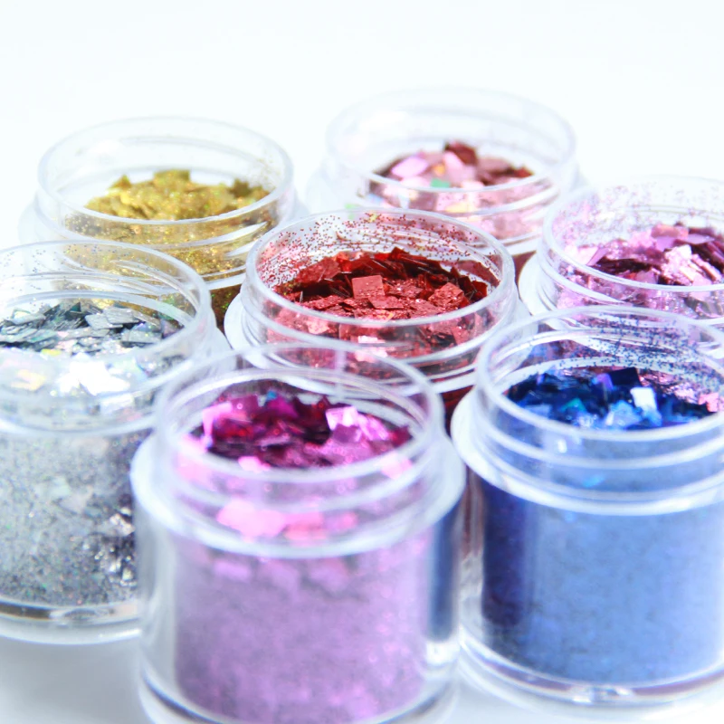 

Holographic Hybrid Nail Glitter Square Shiny Laser Sequins Flakes Polish Manicure Holo Silver Design Nail Decoration Accessories